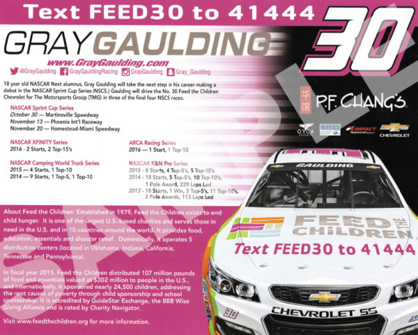 Gray Gaulding Hero Card Feed the Children B